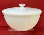 Anchor Hocking Fire King Swirl Milk White 9&quot; Bowl w/ Top - $29.65