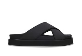 Sandali vegani ciabatte piattaforma neri cinturini incrociati nabuccati ... - $128.89