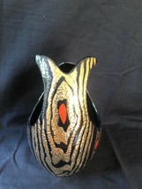 Ancien Boch Ceramis Gilded Chouette Vase. Marquée Bas - $149.00