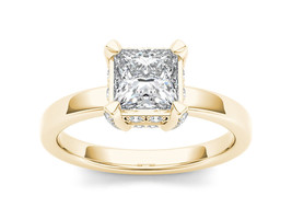 14K Yellow Gold 1 1/5ct Princess Diamond Classic Engagement Ring - £3,279.48 GBP