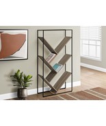 60&#39;h 3-Tier Bookshelf, Bookcase, Etagere - Brown Laminate, Black Metal - $2,524.52 MXN