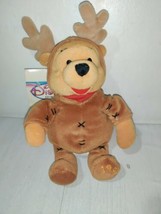 Disney Winnie The Pooh Reindeer Antlers Headband Beanie Plush 1999 Christmas - $11.99