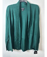 Liz Claiborne Women’s Bold Emerald Open Front Longline Cardigan Sweater ... - $47.05 CAD