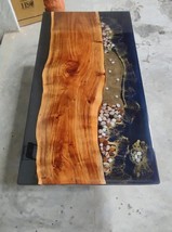 Epoxy Resin And Wooden Coffee Dining Table Mid Century Modern Handmade F... - £430.57 GBP+
