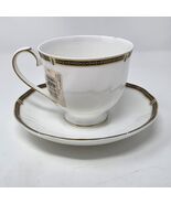Wedgwood Windsor Black Footed Teacup and Saucer New - $49.50