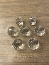 Set Of 7 Small Acrylic Lucite Chandelier Ball Prism Drops All Damaged - £7.89 GBP