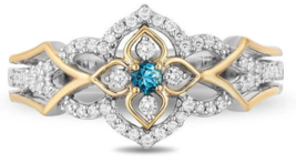 Enchanted Disney rings,Jasmine Swiss Blue CZ Rings,engagement rings,gift for her - £100.70 GBP
