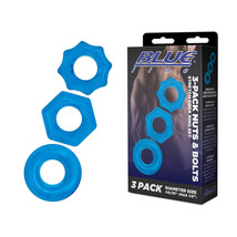 3-Pack Nuts &amp; Bolts Stretch Cock Ring Set - £10.52 GBP