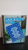 Vintage Hook A Rug Kit by Malina 20&quot; x 27&quot; Blue Tile Nautical Style 25-12 - $18.80