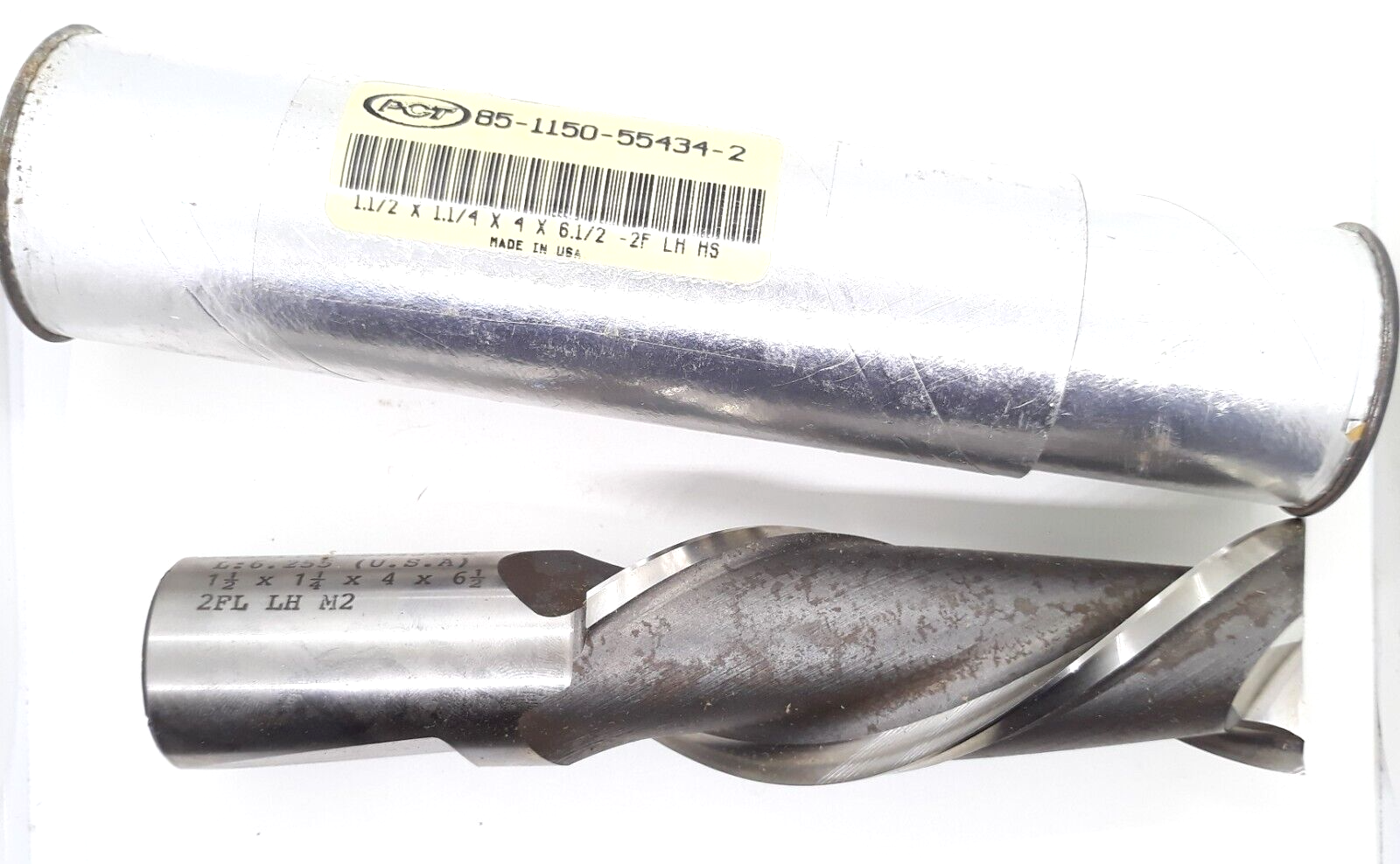 PCT 2 Flute HSS 1 1/2&quot; End Mill 1 1/4&quot; Shank LOC 4&quot; L.H. M7 - $22.99