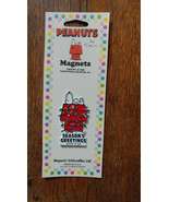 Vintage Peanuts Snoopy &quot;Season&#39;s Greetings&quot; Christmas Fridge Magnet NEW MOC - £15.11 GBP