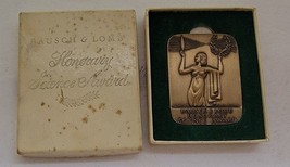 Vtg Bausch &amp; Lomb Honorary Science Award Bronze/Brass Medal Metal Arts in Box - £15.03 GBP