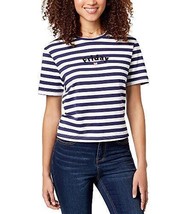 Rebellious One Juniors Cotton Friday Embroidered T-Shirt Size Medium Color Blue - £18.72 GBP