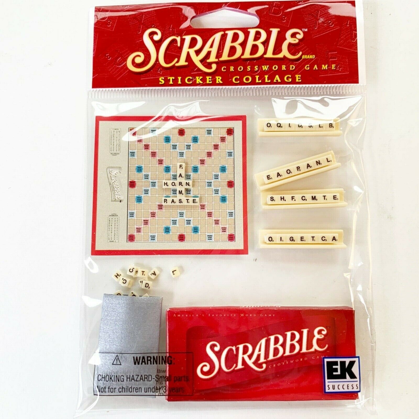 Scrabble Board Game Hasbro Jolee's Boutique 3D Sticker Scrapbook Craft RARE  - $12.86