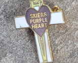 Skiers Purple Heart Cross Ski Travel Resort Souvenir Broken Bones Club L... - $9.99