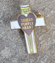 Skiers Purple Heart Cross Ski Travel Resort Souvenir Broken Bones Club L... - $9.99