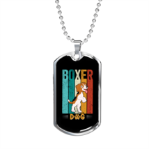Boxer Dog Necklace Stainless Steel or 18k Gold Dog Tag 24" Chain - £37.92 GBP+