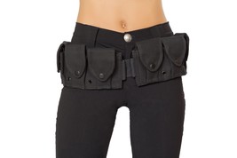 Roma Costume Women&#39;s Belt with Pouches, Black, One Size - £37.09 GBP