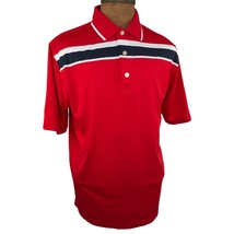 FootJoy Golf Shirt Polo Out Door Country Club Large Red Striped Polyester - £31.13 GBP