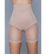 Nude High Waist Mesh Shorts Body Shaper With Waist Boning - $454.94 MXN