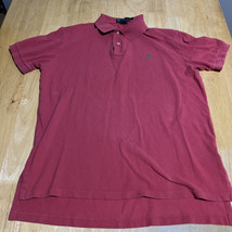 Ralph Lauren Polo Shirt Men Large Burgundy Maroon Rugby Golf Mesh Casual... - $286.07 MXN