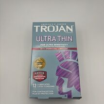 Trojan Condom Sensitivity Ultra Thin Spermicidal 12 Count Exp. 07/2027 - €9,27 EUR