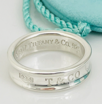 Size 12.5 Tiffany &amp; Co 1837 Ring Concave Mens Unisex in Sterling Silver - £383.22 GBP