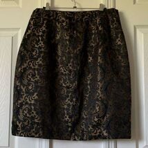 Worthington Women&#39;s Black/Gold Jacquard Pencil Skirt Size 16 Formal - €17,11 EUR
