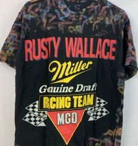Vintage Nascar T Shirt Single Stitch Racing Tee Rusty Wallace Large USA 90s - £78.68 GBP