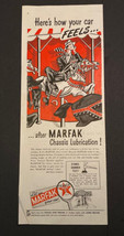 Vintage Ad Marfak Lubrication Texaco Texas Oil Gas Cars Carousel 13 1/2 x 5 1/8 - £9.23 GBP