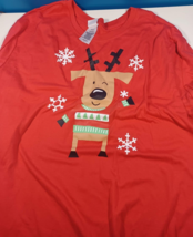 Toast &amp; Jammies Red Christmas Reindeer Pajama Top size XL good - £6.35 GBP