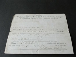 February 7, 1870 Signed Note to Sheriff-Witness Subpoena: Summit County,... - $11.37