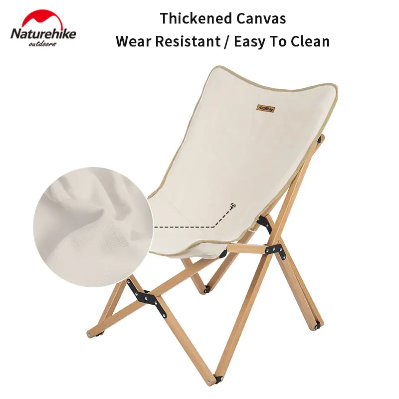 Naturehike Folding Camping Chair Wooden Ultralight Portable Oxford Cloth Fishing - £158.04 GBP+