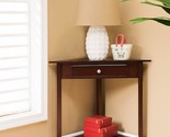 Corner Sofa Accent Table With Drawer By Kings Brand In Walnut Finish. - $129.99