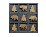 Cute Bear Decorative Wooden Board Travel Game Tic Tac Toe For Fun - $54.99