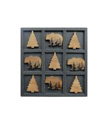 Cute Bear Decorative Wooden Board Travel Game Tic Tac Toe For Fun - £42.99 GBP