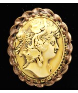 Vtg Brooch Plastic Celulloid Classic Cream Color Woman Cameo C Clasp Uni... - $49.00