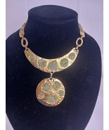 Hammered Pendant Choker Necklace 13&quot; - $364.37 MXN