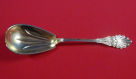 Grecian by Wood and Hughes Sterling Silver Berry Spoon Gold Washed 8 1/2&quot; - £361.77 GBP