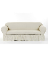 All Cotton 2-piece Ruffled Sofa Couch or Loveseat or Chair Slip cover + ... - $122.10 CAD+