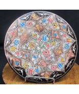 Turkish copper etched hand painted plate vintage - €24,27 EUR