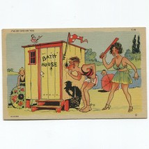 Vtg. Linen I&#39;ve My Eye On You Peeping Tom Postcard 4A-H1368 C.T. Bathing Comics - £4.74 GBP