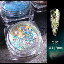 Duo Chrome Chameleon Nail Flakes Nails Powder Colour OB01 - £5.91 GBP