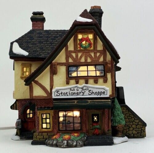 Santa’s Workbench Ink &Twill Stationery Shoppe Christmas House Lighted VTG 2000 - $44.55