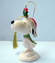 Lenox Peanuts Snoopy Under the Mistletoe Figurine Ornament #893716 New - £29.20 GBP