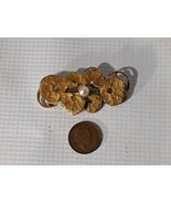Kramer Gold Kalt Beschichtet Wasser Lilie Blätter Pin Brosche Mit Perle ... - $343.04