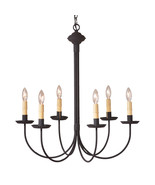 Irvin&#39;s Country Tinware 6-Arm Grandview Chandelier with Ecru Sleeves - £389.21 GBP