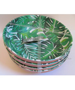 Tommy Bahama Melamine Green Palm Leaf 8&quot; Salad Soup Pasta Bowls Set of 4 - £28.34 GBP