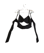 Iris Medium Top Criss Cross Halter Spaghetti Strap Back Tie Black Knit C... - $213.38 MXN