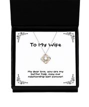 My Dear Love, You are My Better Half, May Our! Love Knot Rose Gold Necklace, Wif - £39.65 GBP